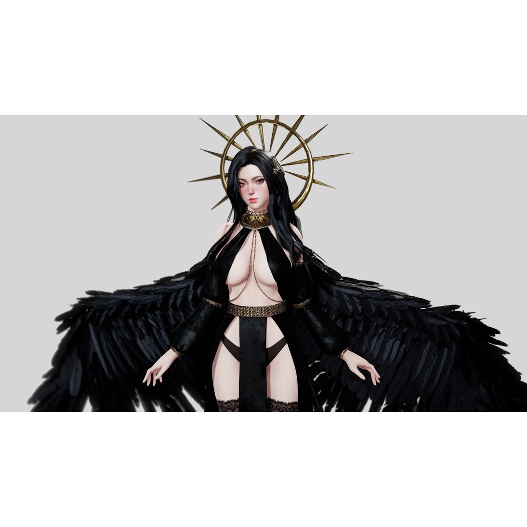 Angelica 3D Model – Game Ready Low-Poly Character with Animations - View 14