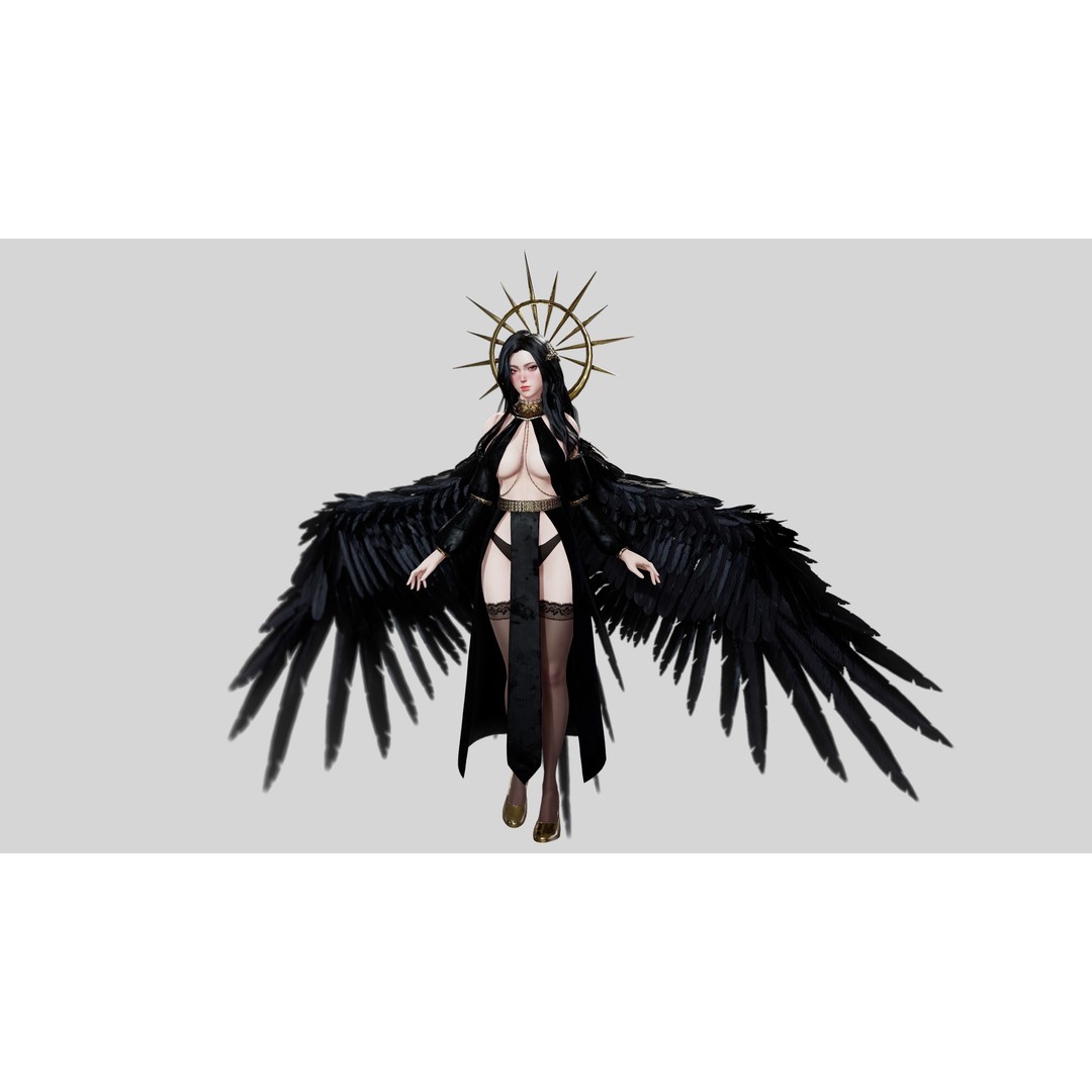 Angelica 3D Model – Game Ready Low-Poly Character with Animations - View 15