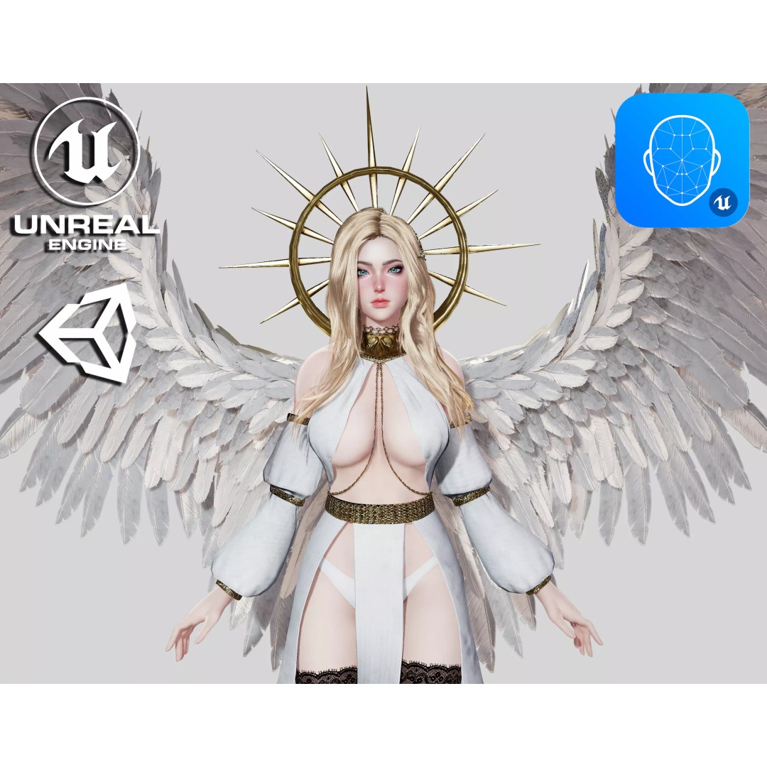 Angelica 3D Model – Game Ready Low-Poly Character with Animations - View 2