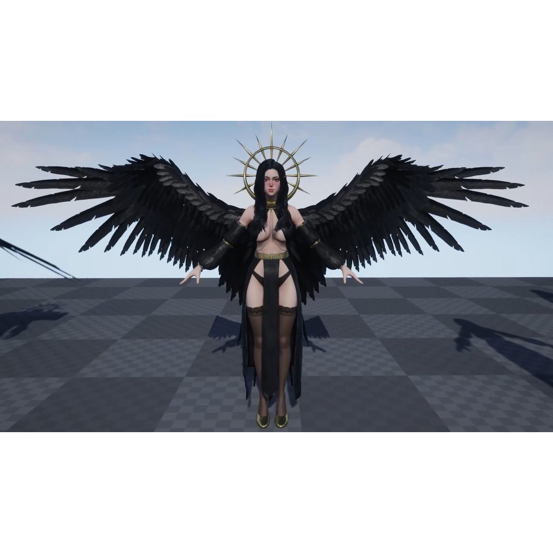 Angelica 3D Model – Game Ready Low-Poly Character with Animations - View 21