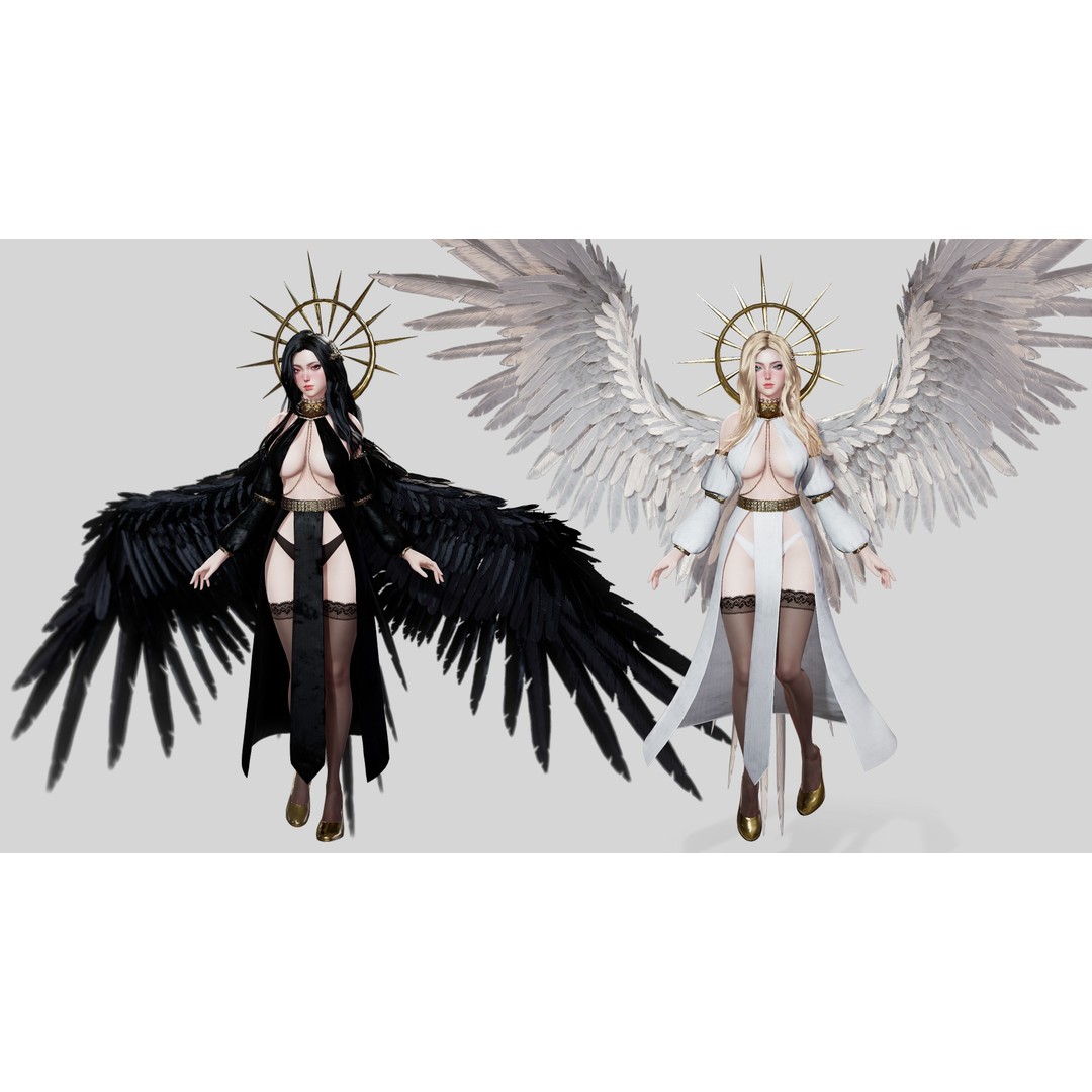 Angelica 3D Model – Game Ready Low-Poly Character with Animations - View 3