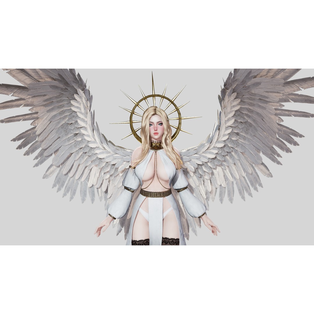 Angelica 3D Model – Game Ready Low-Poly Character with Animations - View 4