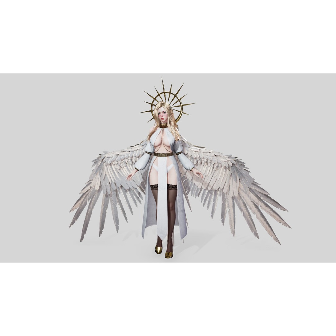 Angelica 3D Model – Game Ready Low-Poly Character with Animations - View 7