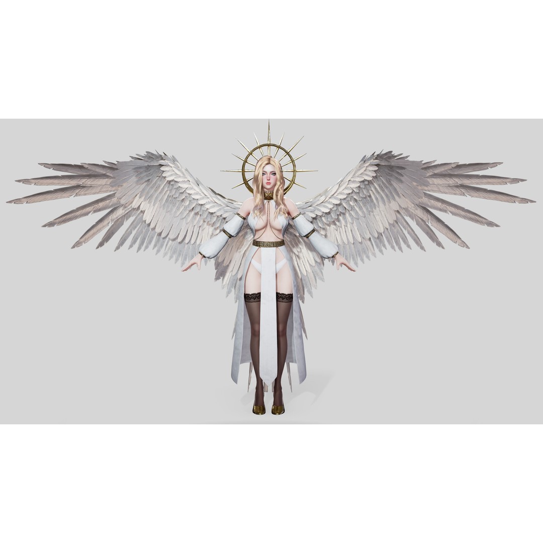 Angelica 3D Model – Game Ready Low-Poly Character with Animations - View 8