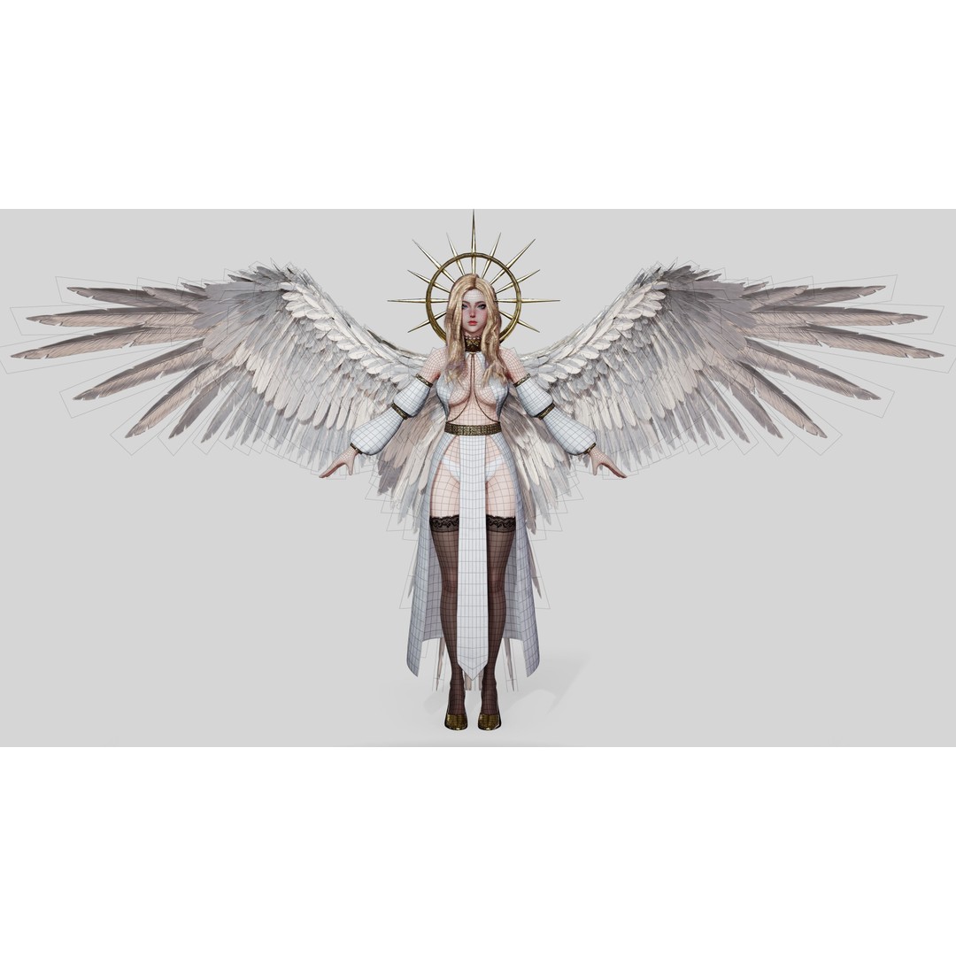 Angelica 3D Model – Game Ready Low-Poly Character with Animations - View 9