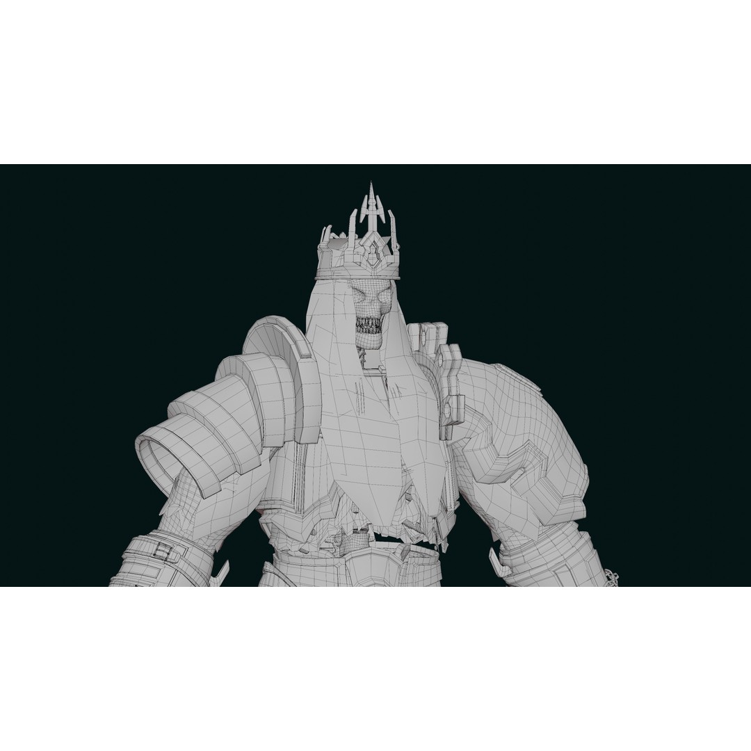 Skeleton King 3D Model – Low Poly Game Ready Character, FBX, Blender - View 13