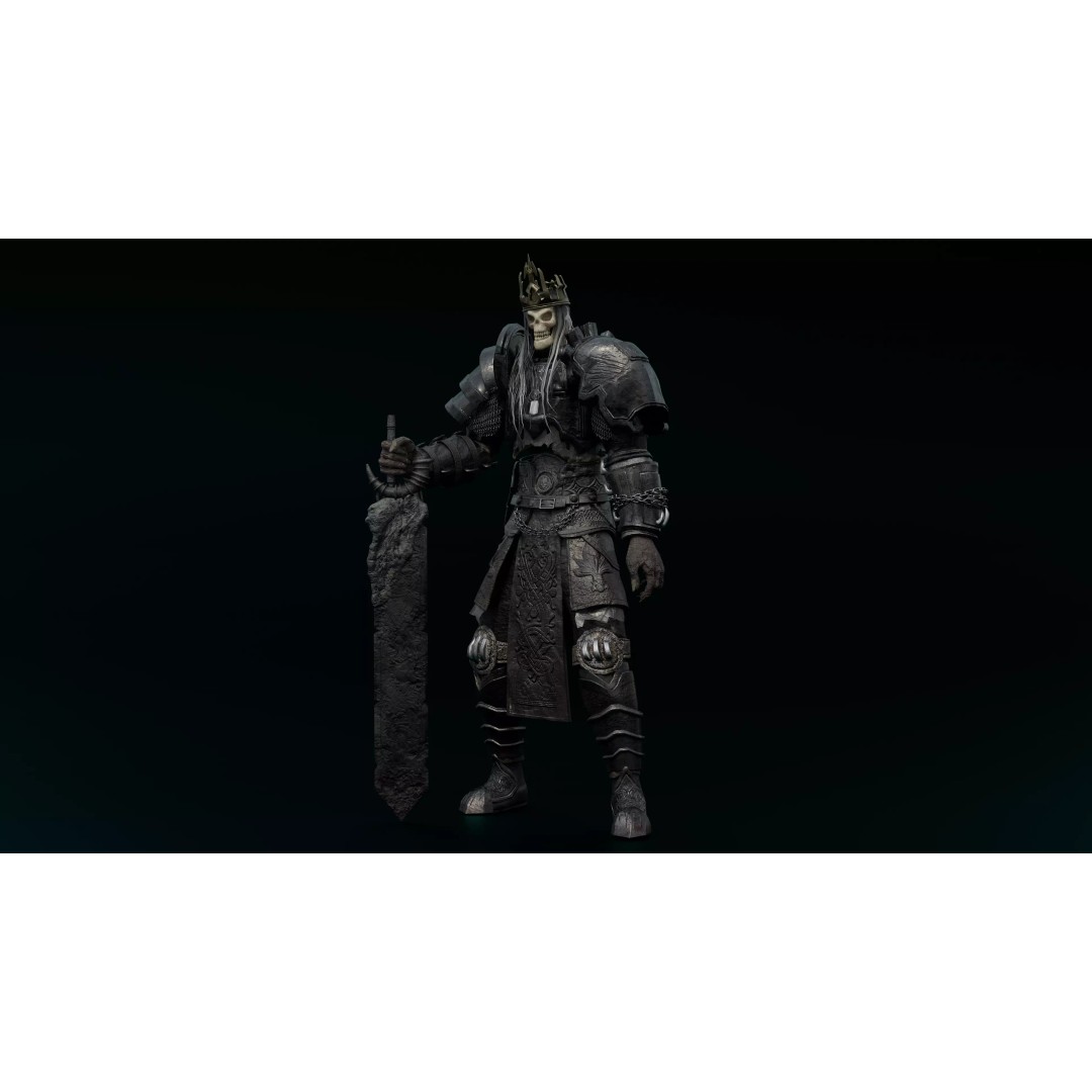 Skeleton King 3D Model – Low Poly Game Ready Character, FBX, Blender - View 2