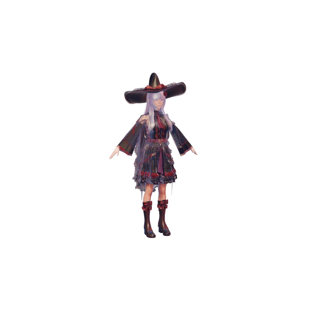 Witch Mage Character 3D Model – Rigged Fantasy Asset, Blender & FBX - View 5