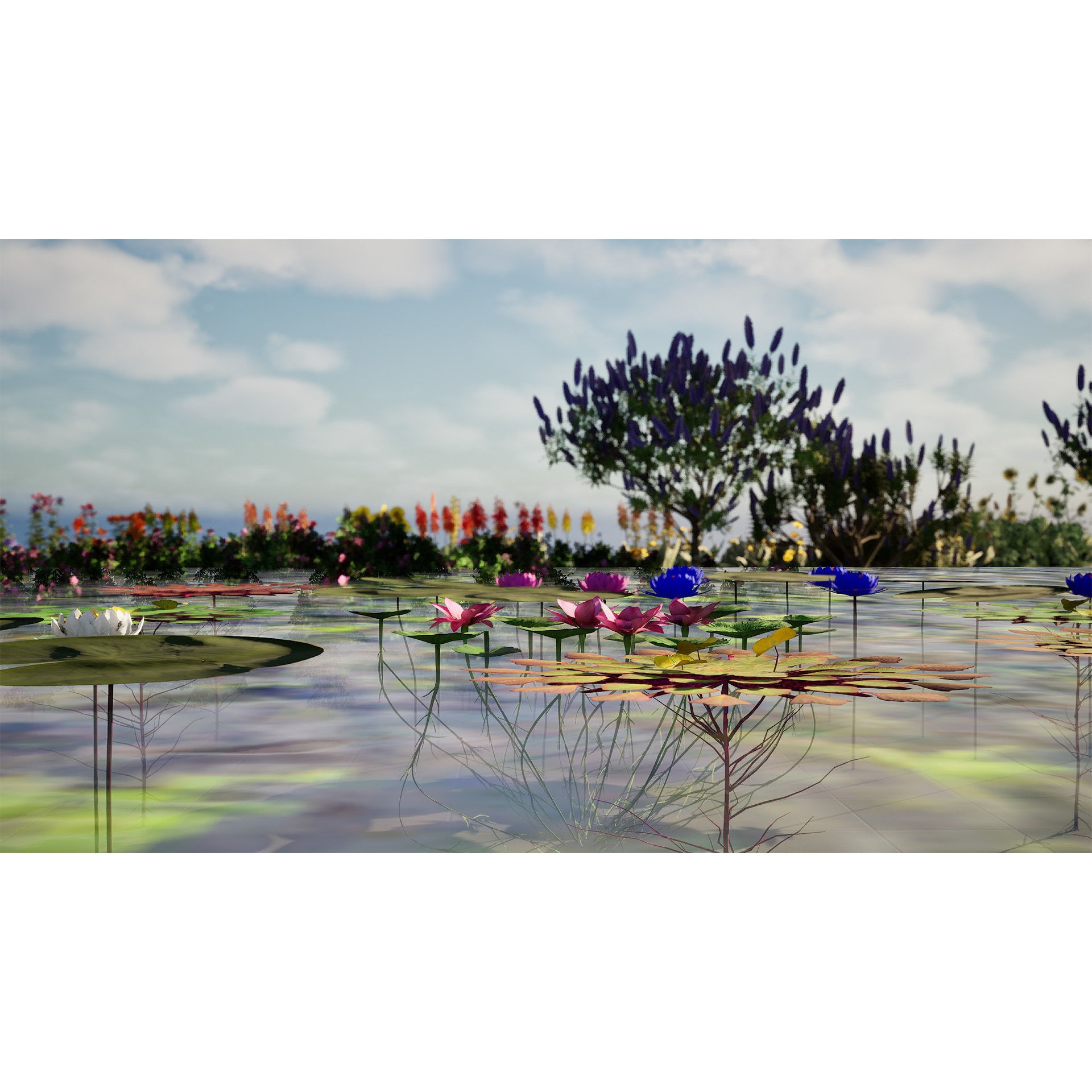 Outdoor Flowering Plants - Low-Poly Game-Ready 3D Model - View 15