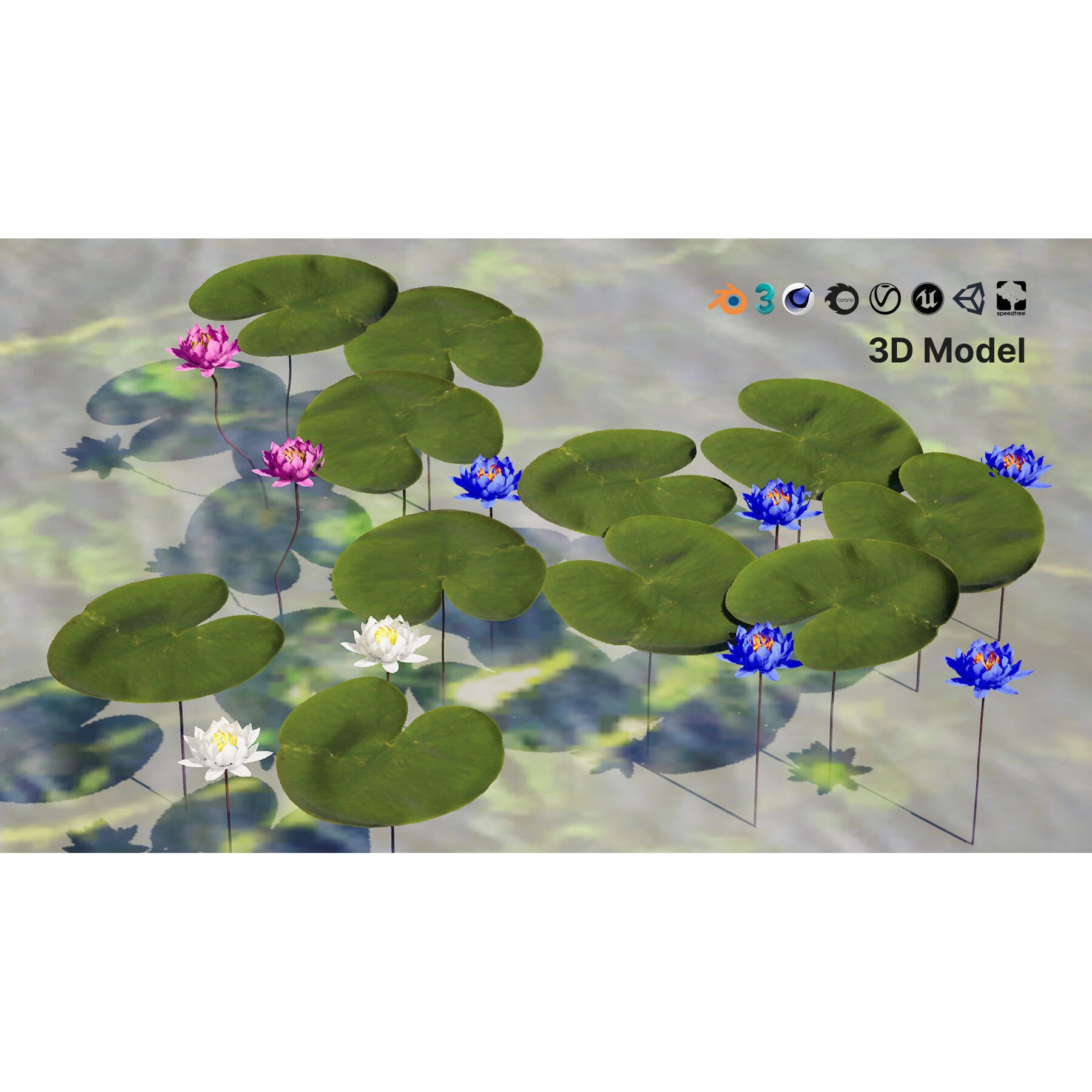 Outdoor Flowering Plants - Low-Poly Game-Ready 3D Model - View 28