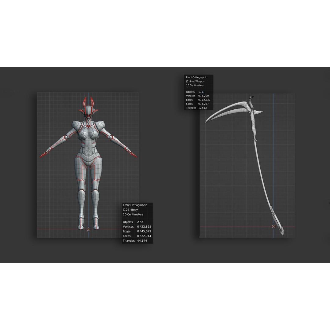 Cyborg Lust 3D Model – Low Poly Rigged Character for Games, FBX - View 10