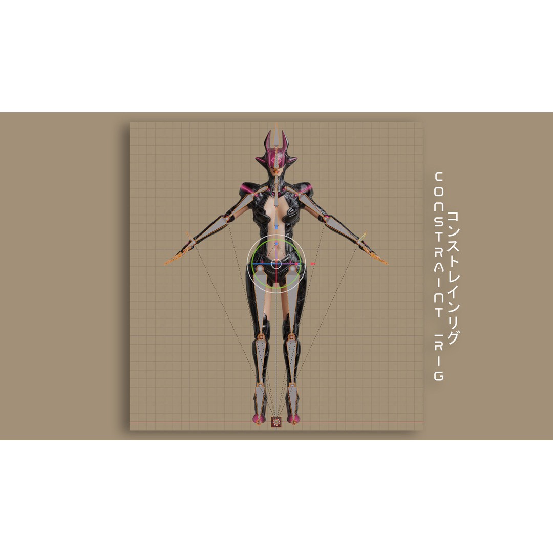Cyborg Lust 3D Model – Low Poly Rigged Character for Games, FBX - View 11