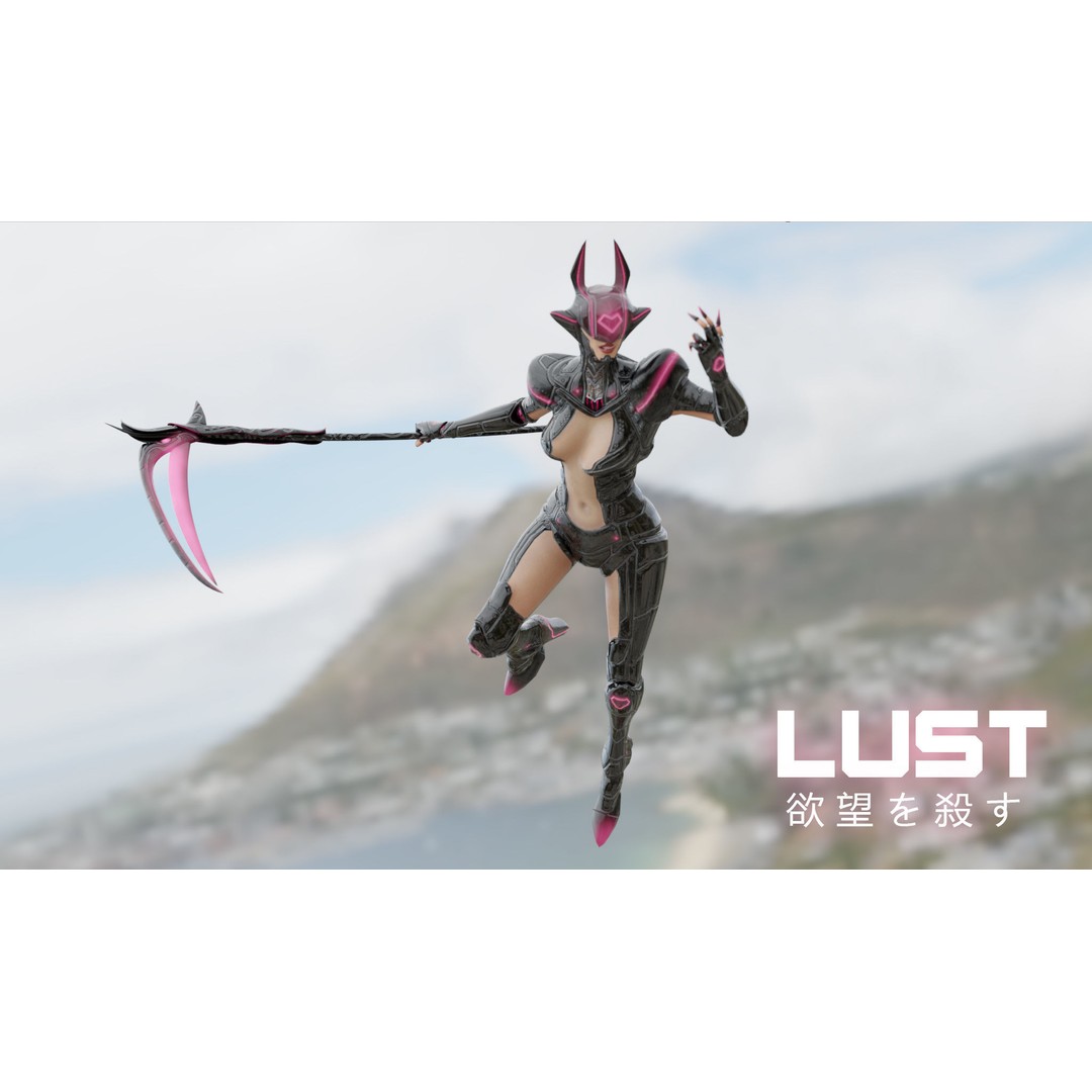 Cyborg Lust 3D Model – Low Poly Rigged Character for Games, FBX - View 14