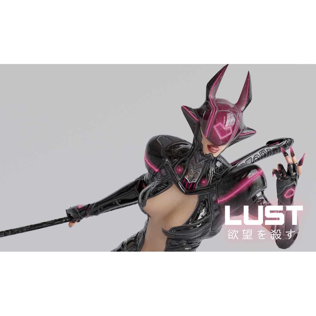 Cyborg Lust 3D Model – Low Poly Rigged Character for Games, FBX - View 16