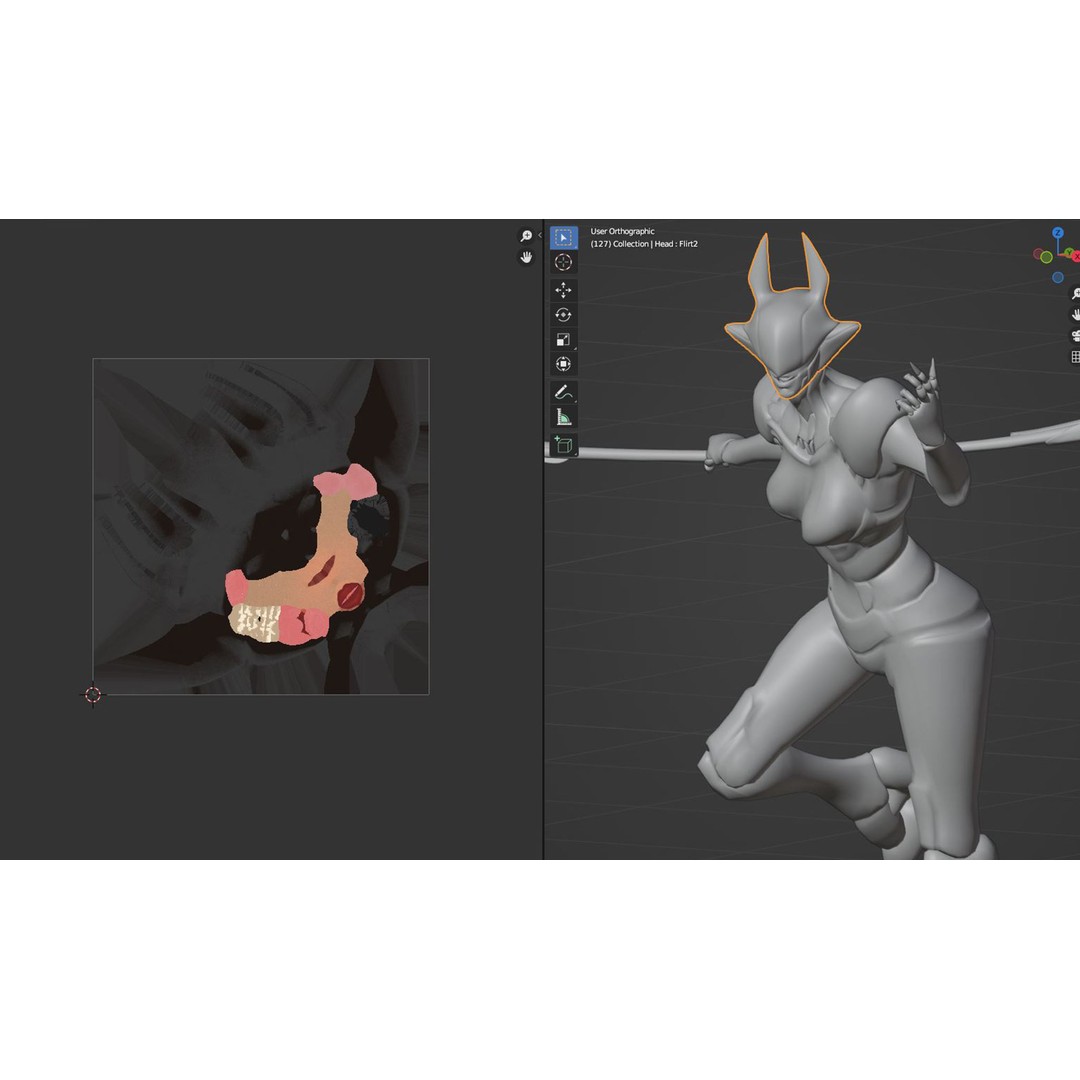 Cyborg Lust 3D Model – Low Poly Rigged Character for Games, FBX - View 7