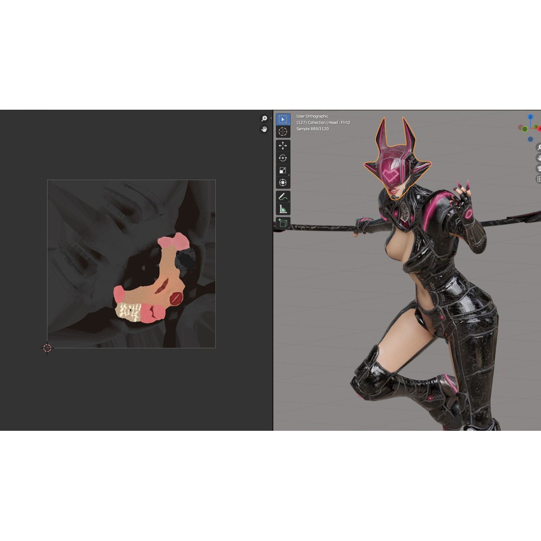 Cyborg Lust 3D Model – Low Poly Rigged Character for Games, FBX - View 8