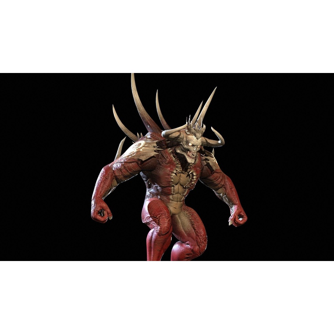 DemonBoss6 3D Model – Low Poly Fantasy Character, Rigged & Animated - View 10