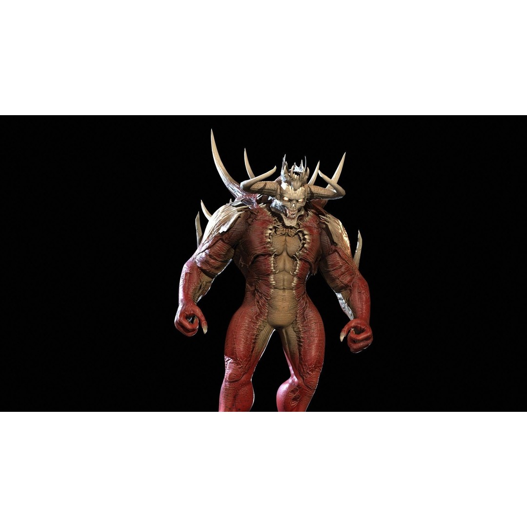 DemonBoss6 3D Model – Low Poly Fantasy Character, Rigged & Animated - View 11