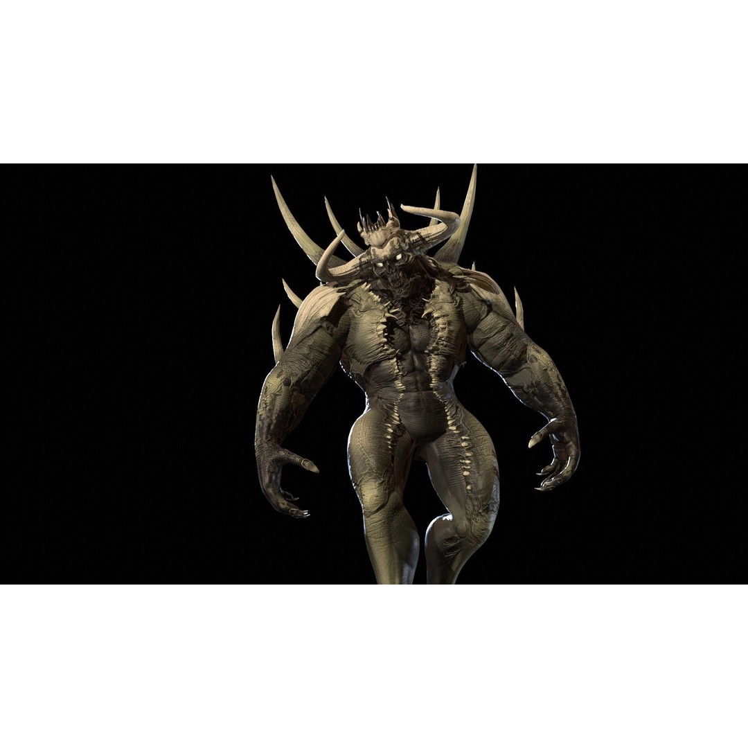DemonBoss6 3D Model – Low Poly Fantasy Character, Rigged & Animated - View 12