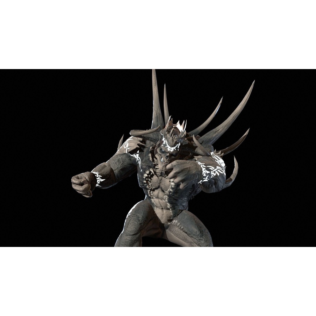 DemonBoss6 3D Model – Low Poly Fantasy Character, Rigged & Animated - View 14