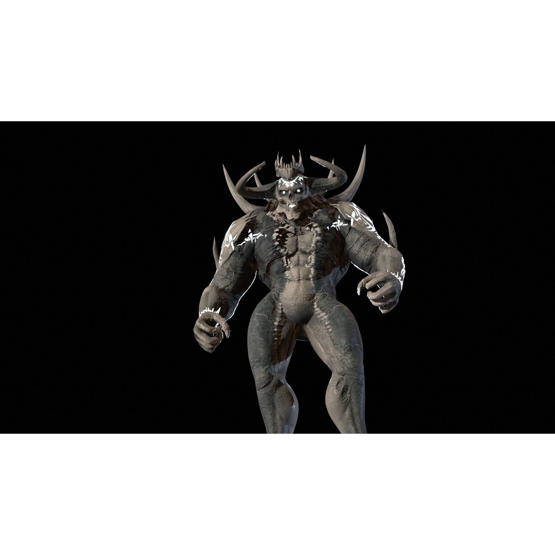 DemonBoss6 3D Model – Low Poly Fantasy Character, Rigged & Animated - View 20