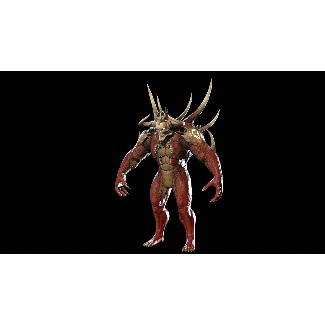 DemonBoss6 3D Model – Low Poly Fantasy Character, Rigged & Animated - View 25