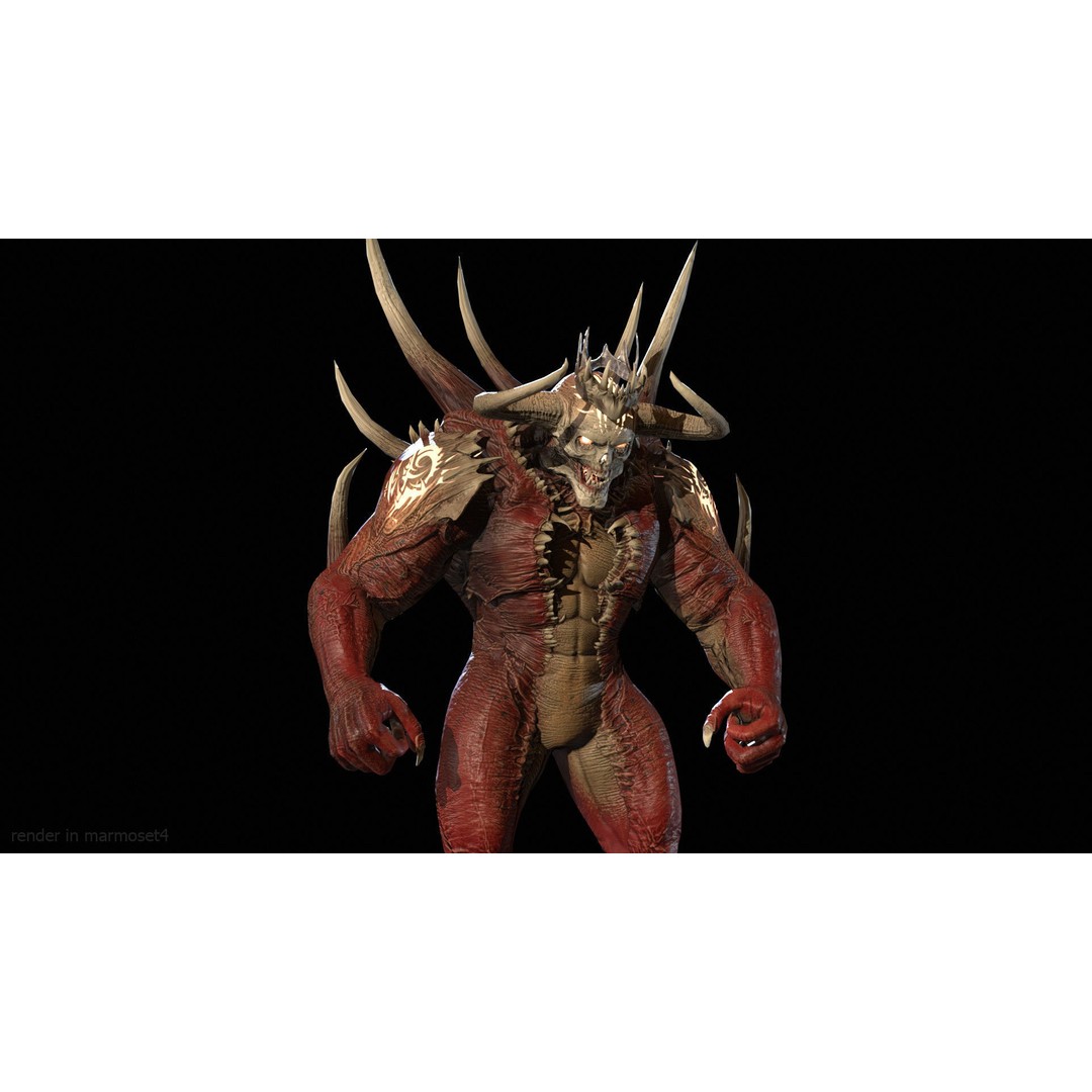 DemonBoss6 3D Model – Low Poly Fantasy Character, Rigged & Animated - View 33