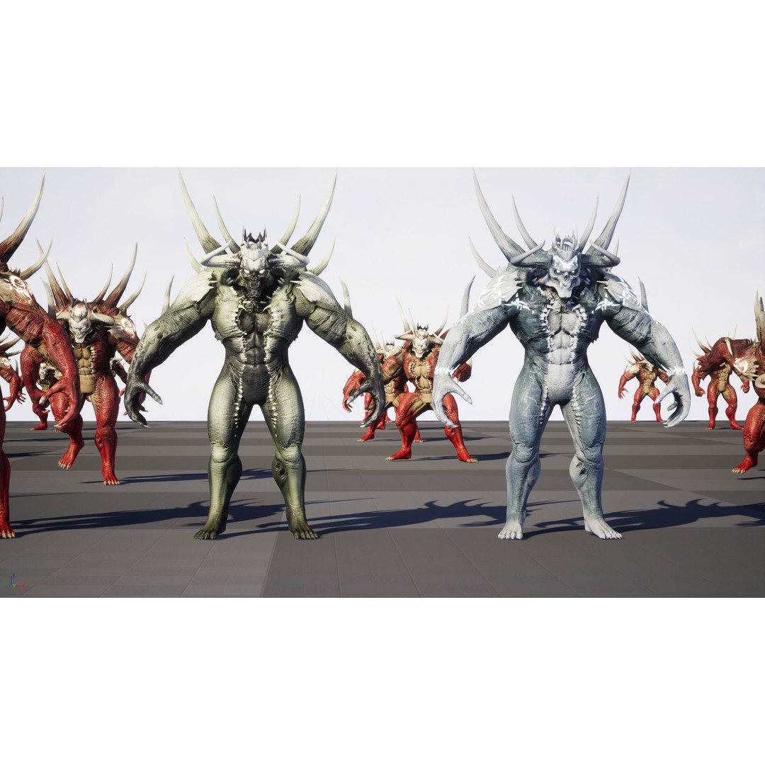 DemonBoss6 3D Model – Low Poly Fantasy Character, Rigged & Animated - View 34