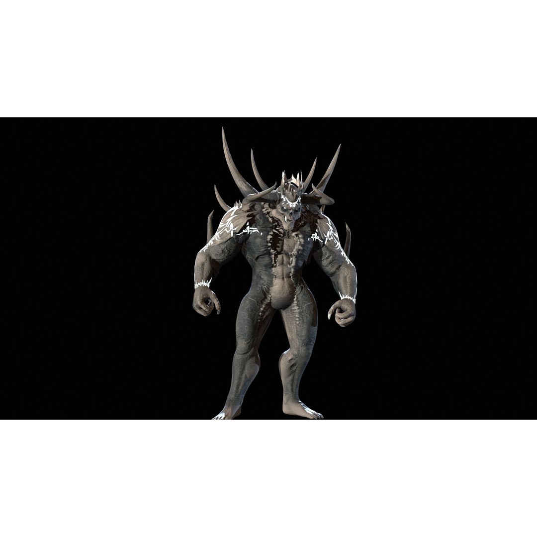 DemonBoss6 3D Model – Low Poly Fantasy Character, Rigged & Animated - View 4
