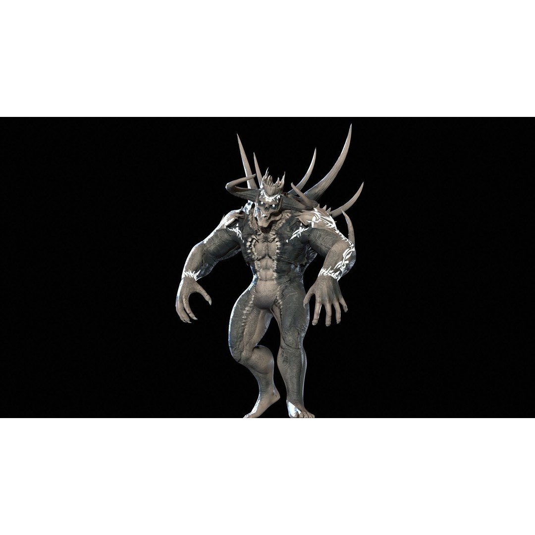 DemonBoss6 3D Model – Low Poly Fantasy Character, Rigged & Animated - View 5