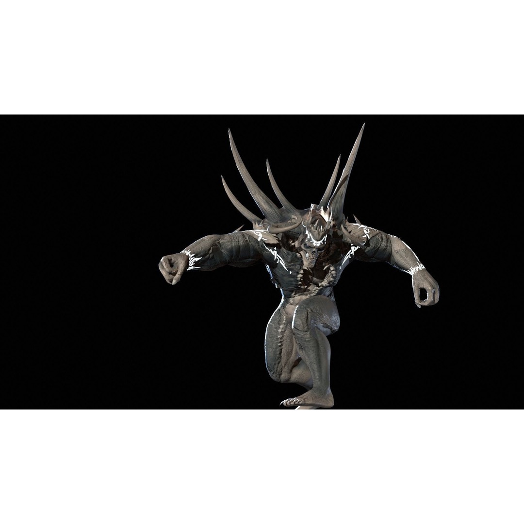 DemonBoss6 3D Model – Low Poly Fantasy Character, Rigged & Animated - View 7
