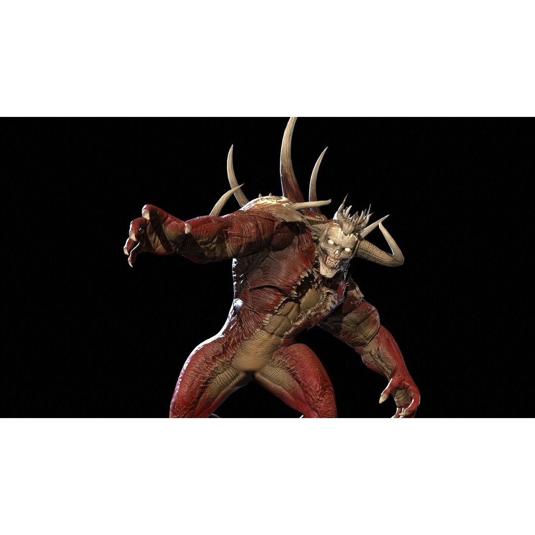 DemonBoss6 3D Model – Low Poly Fantasy Character, Rigged & Animated - View 8