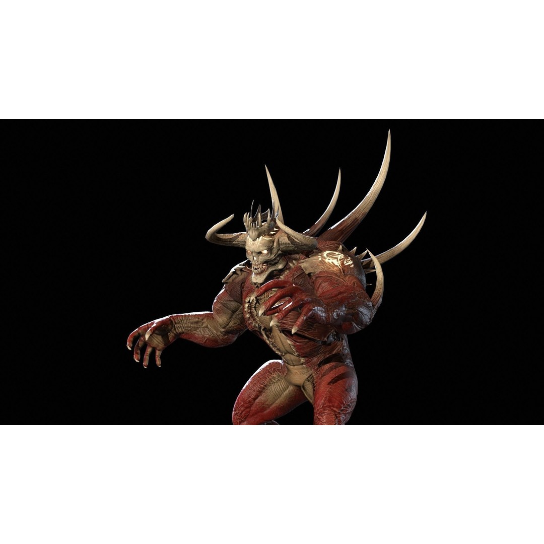 DemonBoss6 3D Model – Low Poly Fantasy Character, Rigged & Animated - View 9