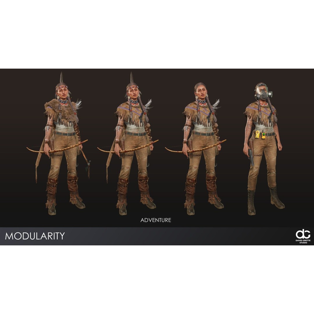 Kiona 3D Model – Low Poly Adventure Character, FBX & Unity - View 4