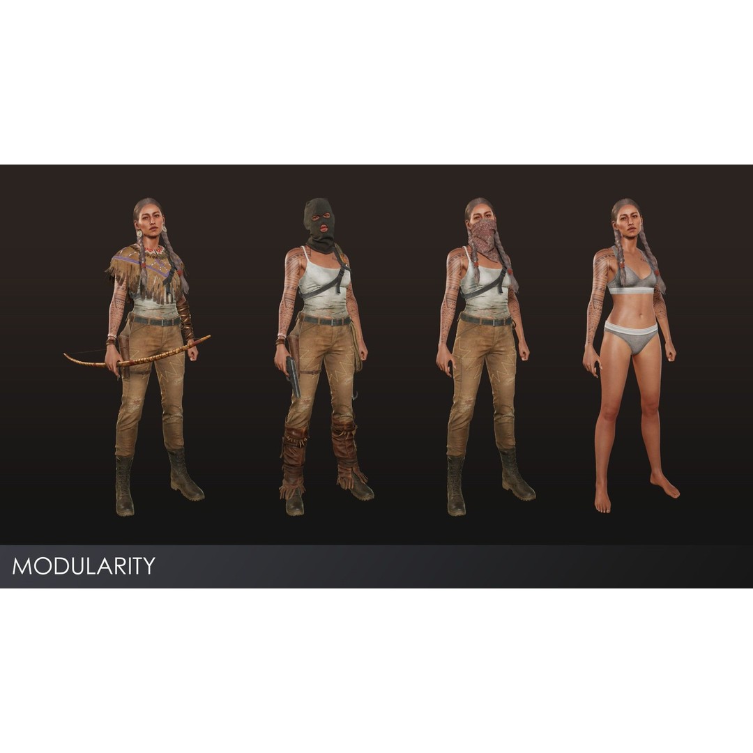 Kiona 3D Model – Low Poly Adventure Character, FBX & Unity - View 5