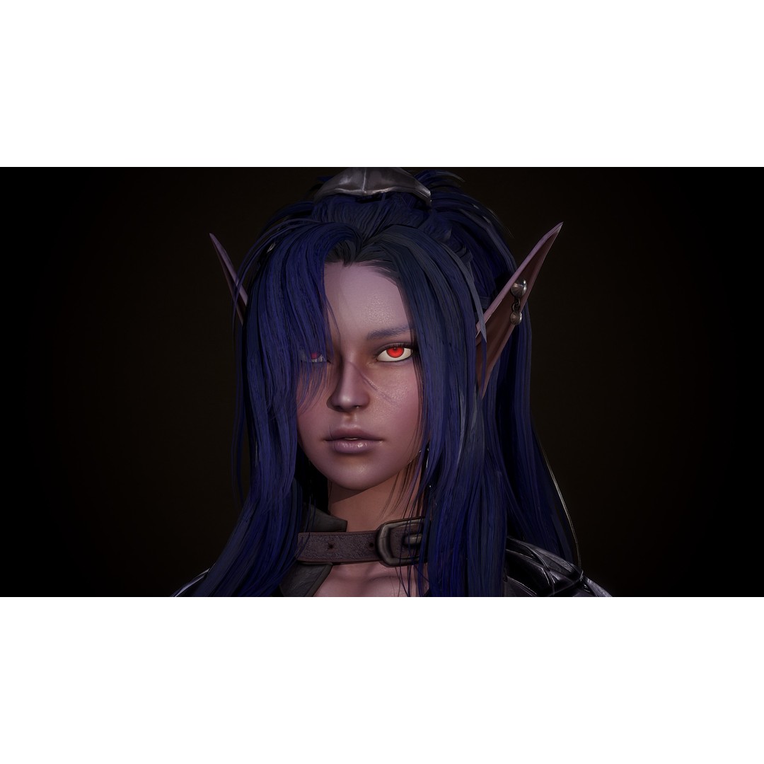 Dark Elf Rogue 3D Model – Low Poly Game Asset, Rigged for Unity & UE5 - View 13