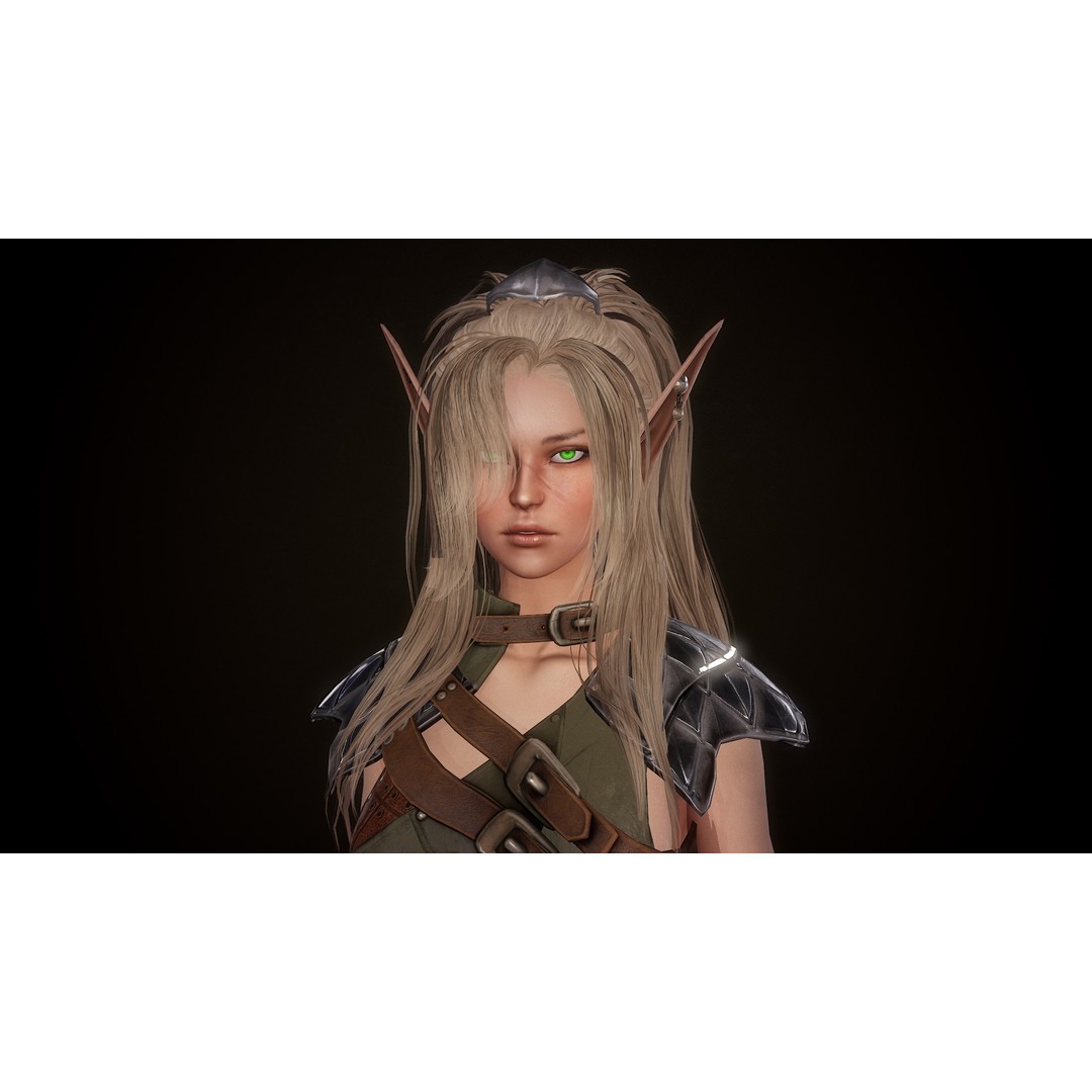 Dark Elf Rogue 3D Model – Low Poly Game Asset, Rigged for Unity & UE5 - View 14