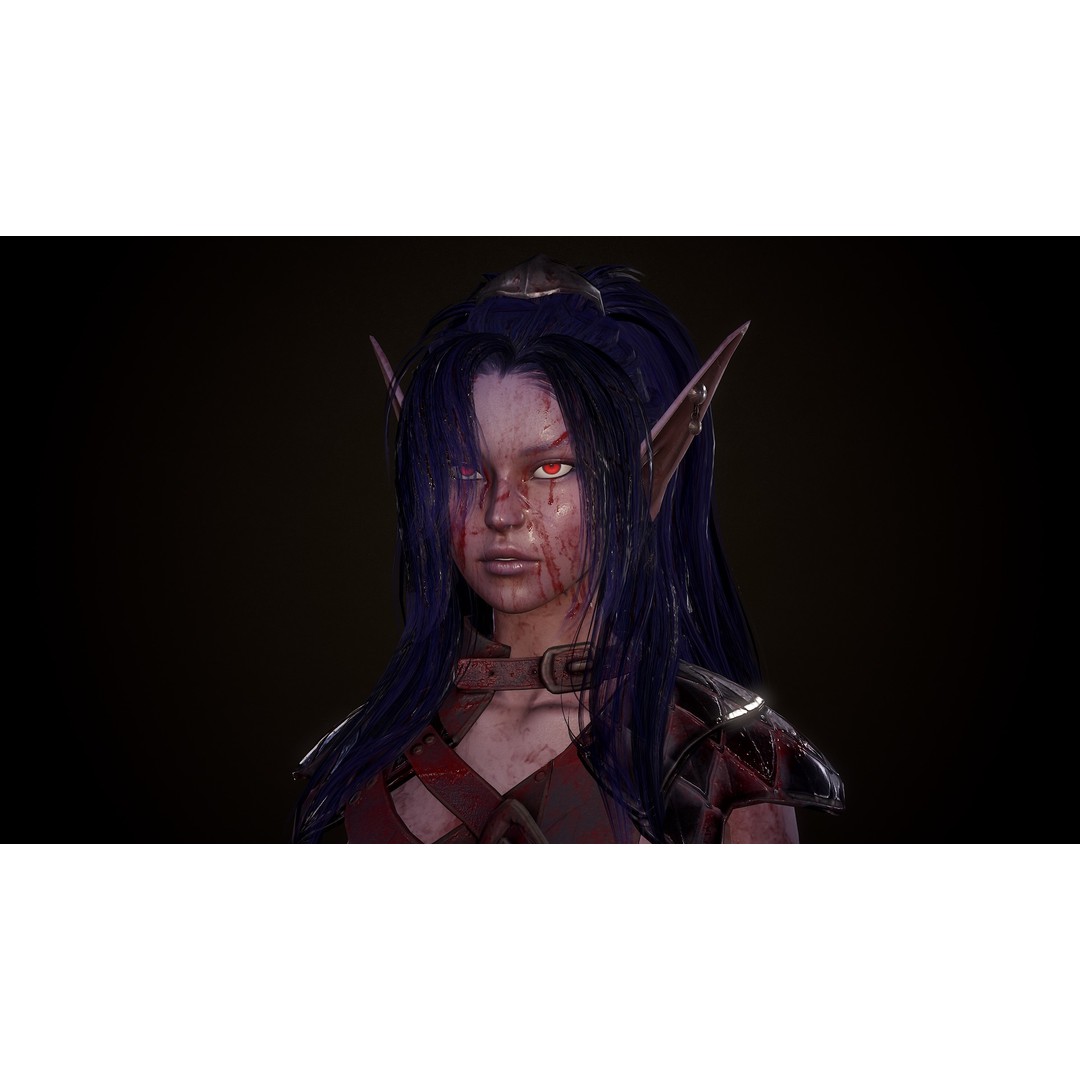 Dark Elf Rogue 3D Model – Low Poly Game Asset, Rigged for Unity & UE5 - View 18