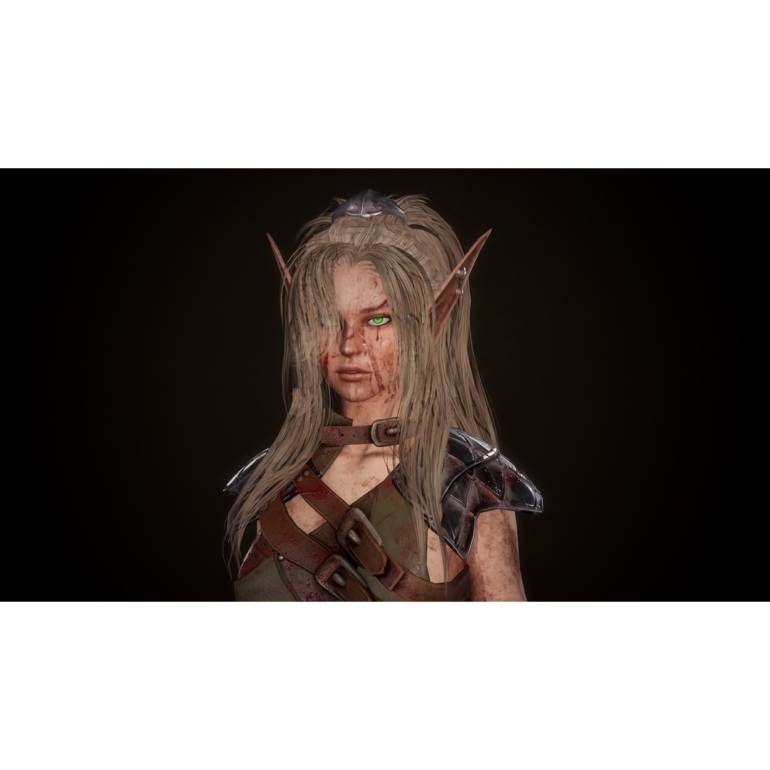 Dark Elf Rogue 3D Model – Low Poly Game Asset, Rigged for Unity & UE5 - View 22