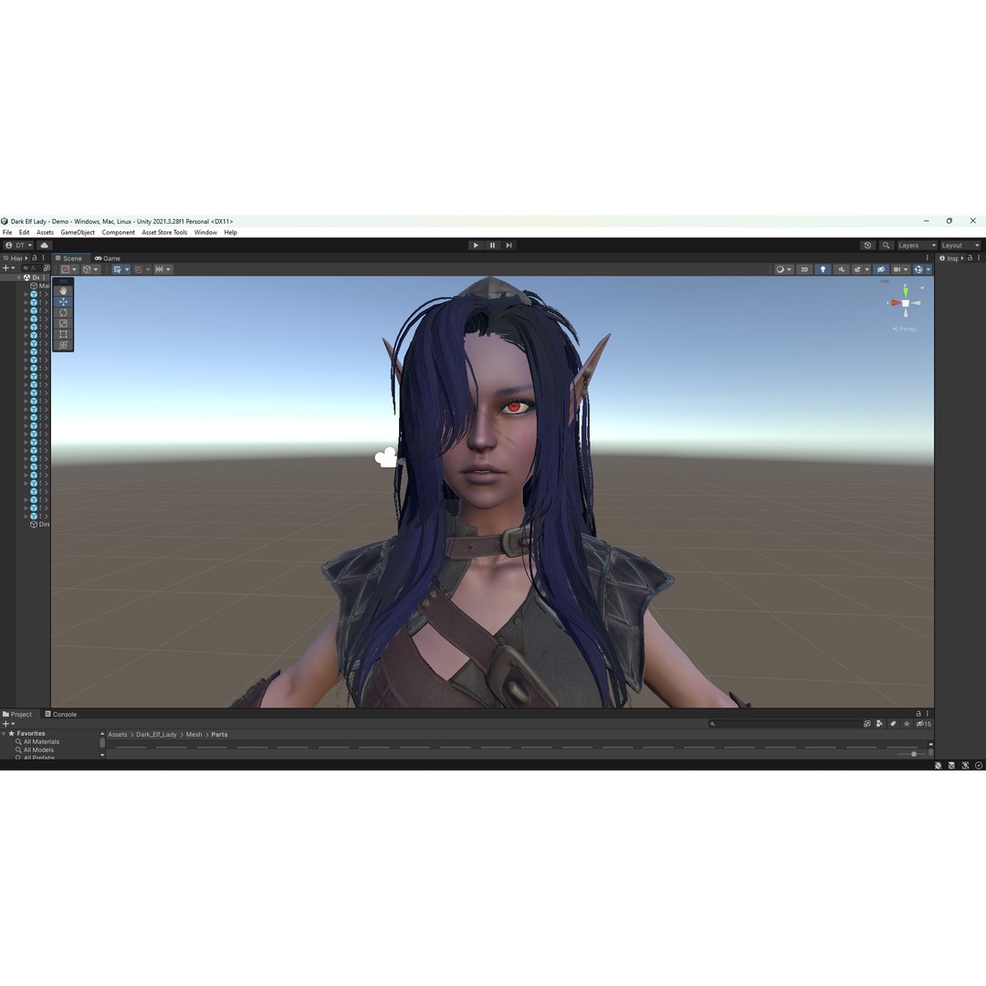 Dark Elf Rogue 3D Model – Low Poly Game Asset, Rigged for Unity & UE5 - View 30