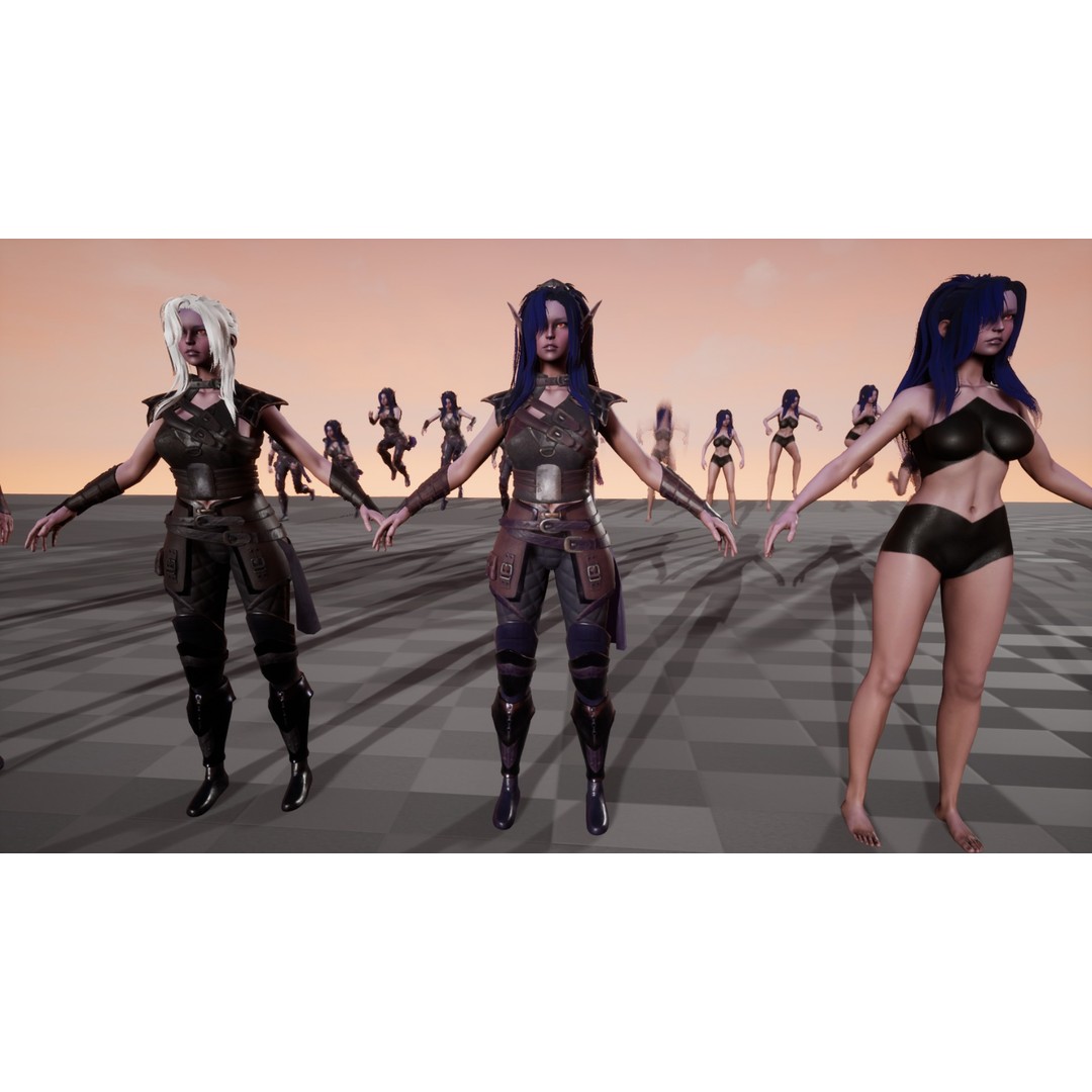 Dark Elf Rogue 3D Model – Low Poly Game Asset, Rigged for Unity & UE5 - View 35