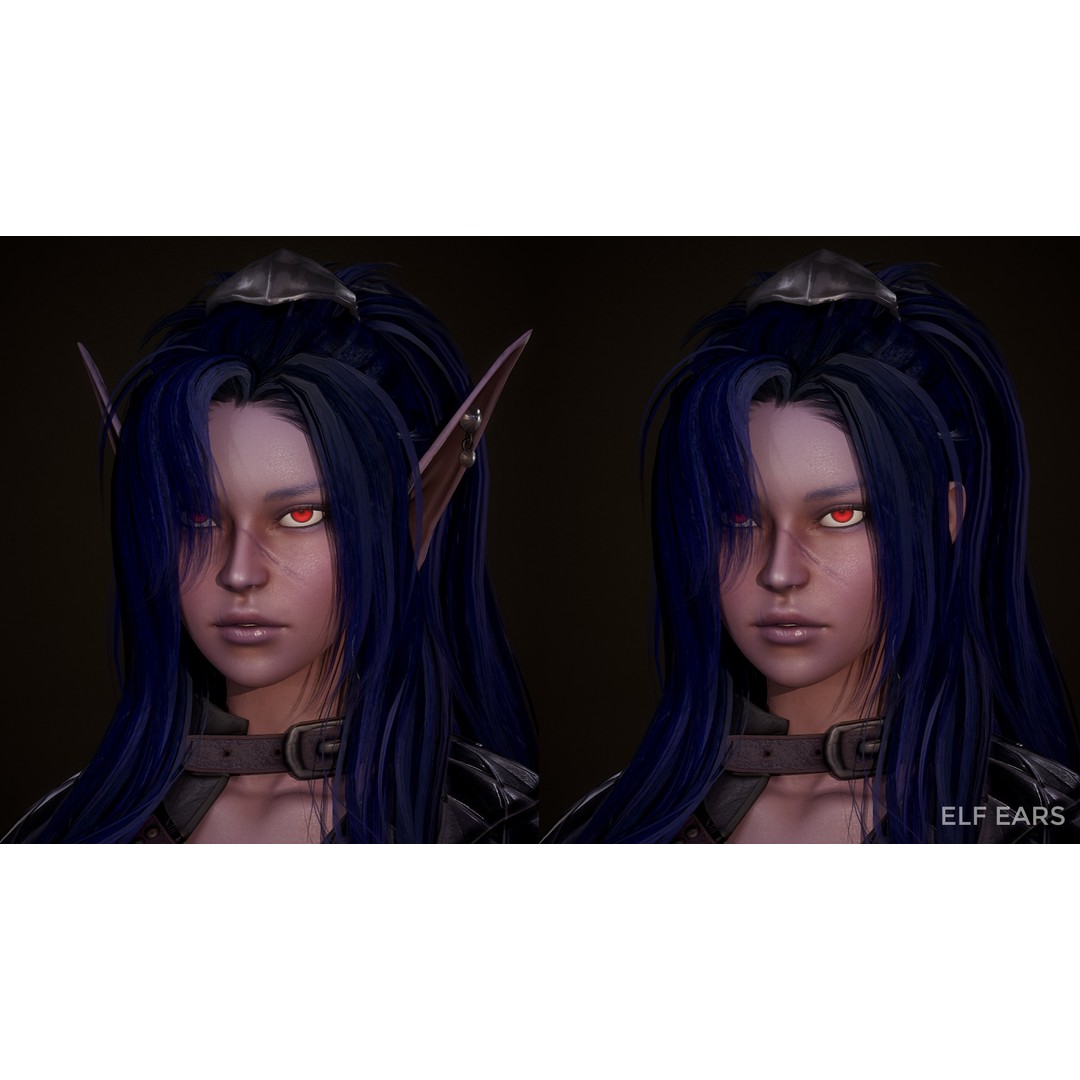Dark Elf Rogue 3D Model – Low Poly Game Asset, Rigged for Unity & UE5 - View 6