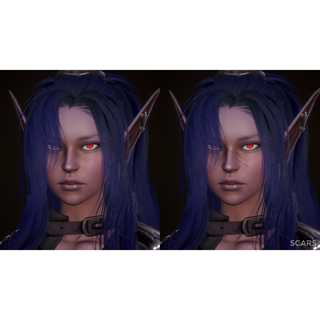 Dark Elf Rogue 3D Model – Low Poly Game Asset, Rigged for Unity & UE5 - View 7