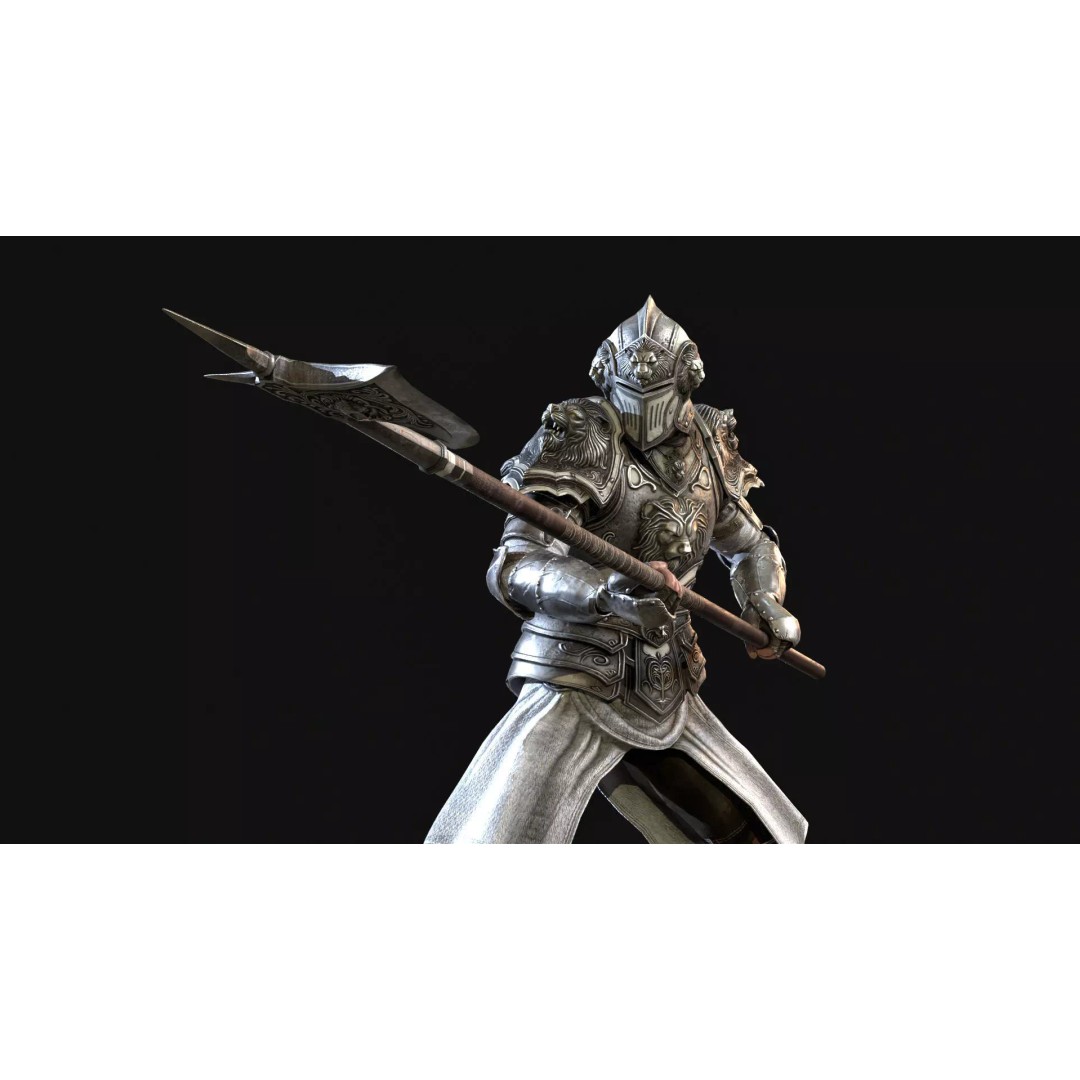 Lion Guardian 3D Model – Low Poly Game Asset, Rigged, PBR Textures - View 16