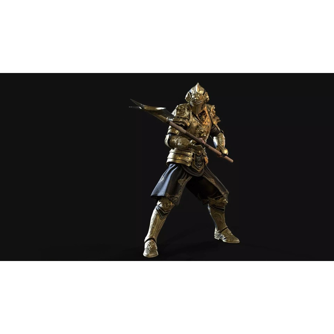 Lion Guardian 3D Model – Low Poly Game Asset, Rigged, PBR Textures - View 27
