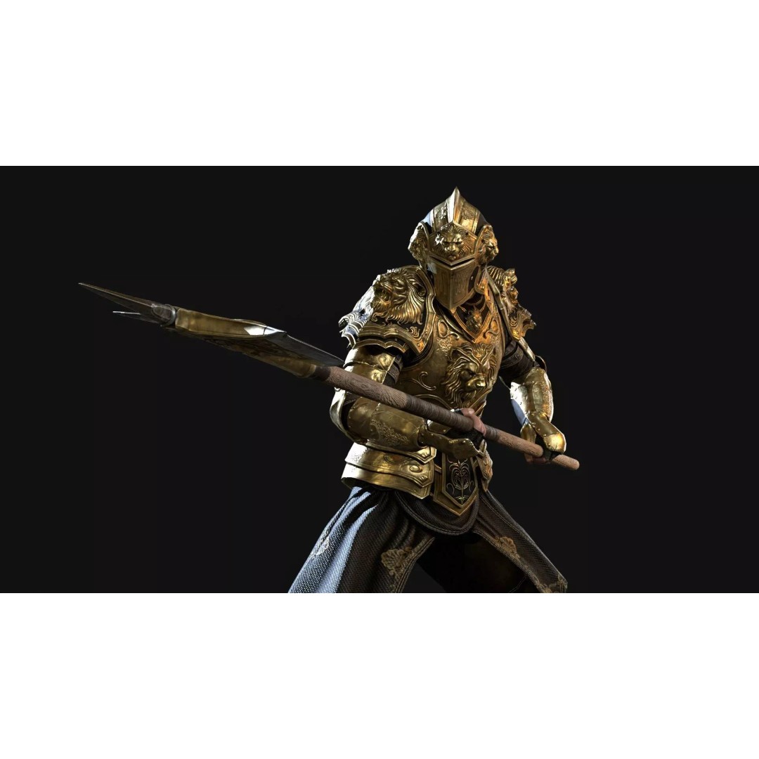 Lion Guardian 3D Model – Low Poly Game Asset, Rigged, PBR Textures - View 28