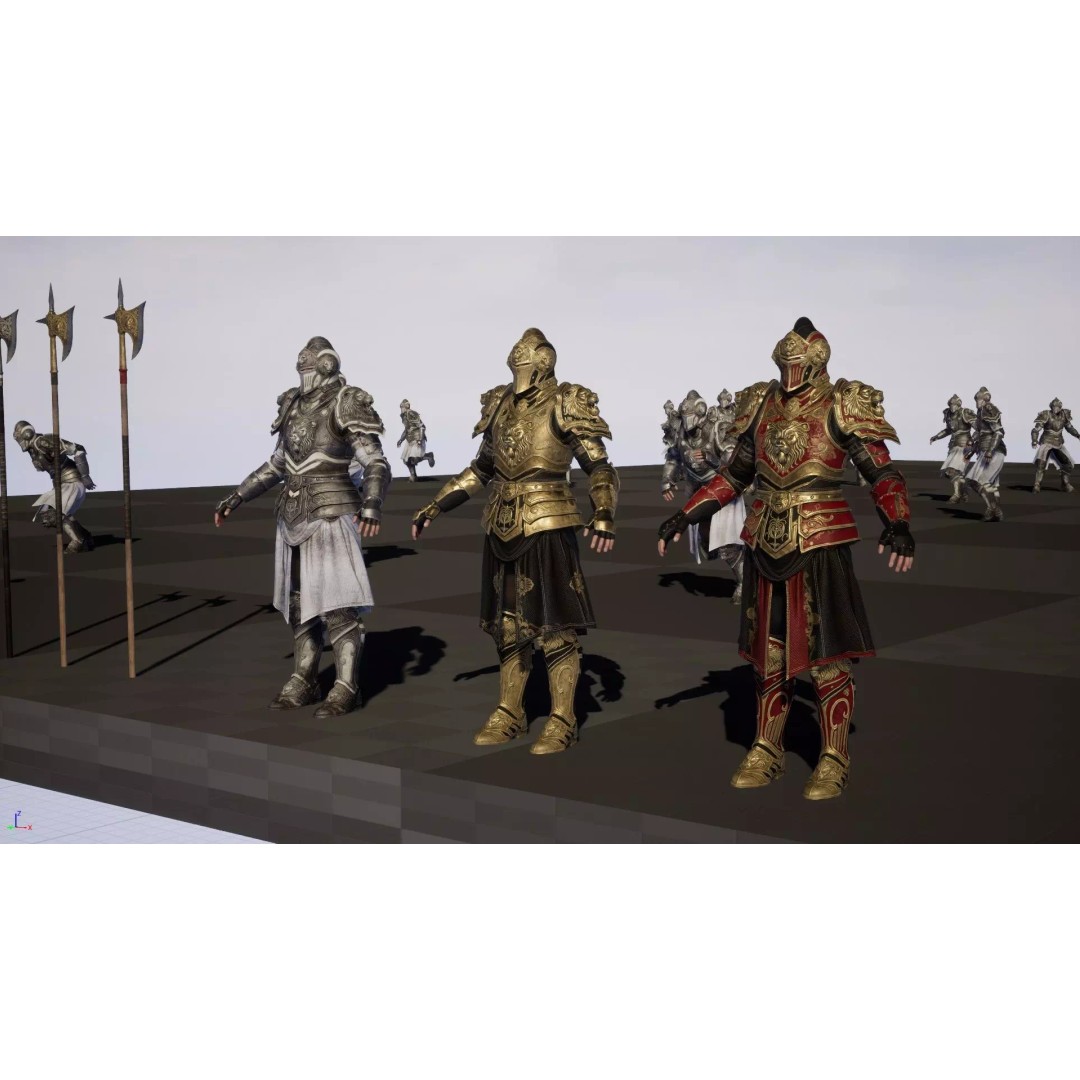 Lion Guardian 3D Model – Low Poly Game Asset, Rigged, PBR Textures - View 31