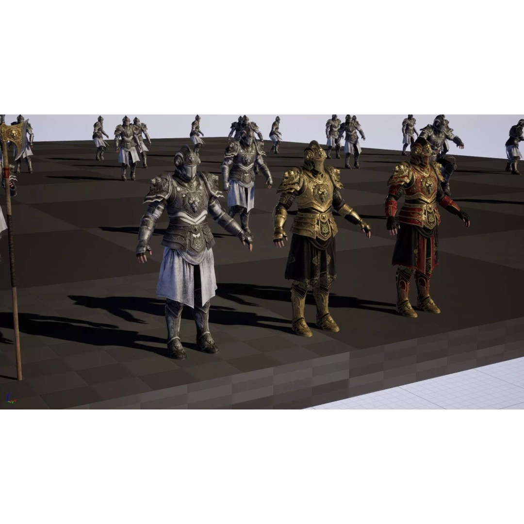 Lion Guardian 3D Model – Low Poly Game Asset, Rigged, PBR Textures - View 34