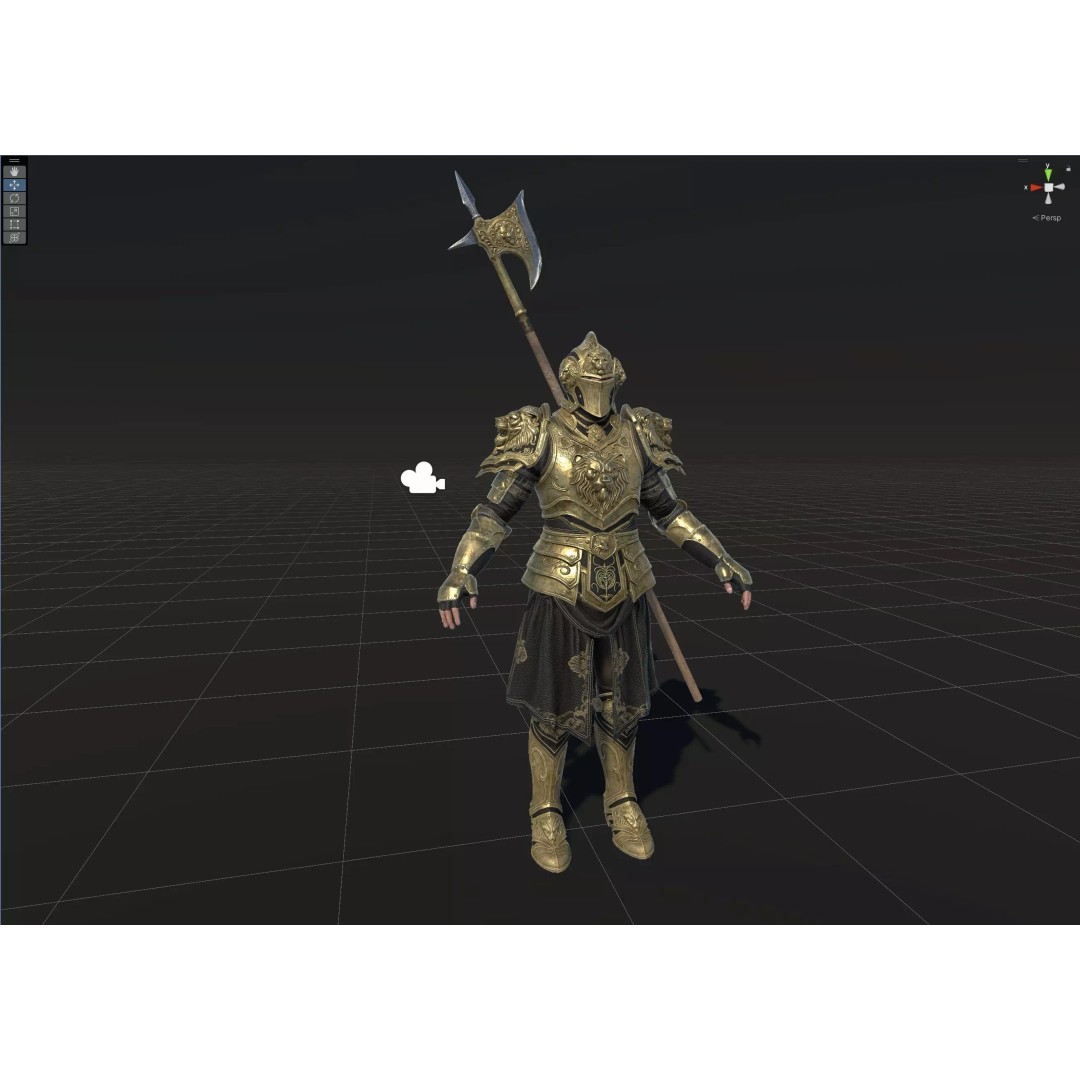 Lion Guardian 3D Model – Low Poly Game Asset, Rigged, PBR Textures - View 36