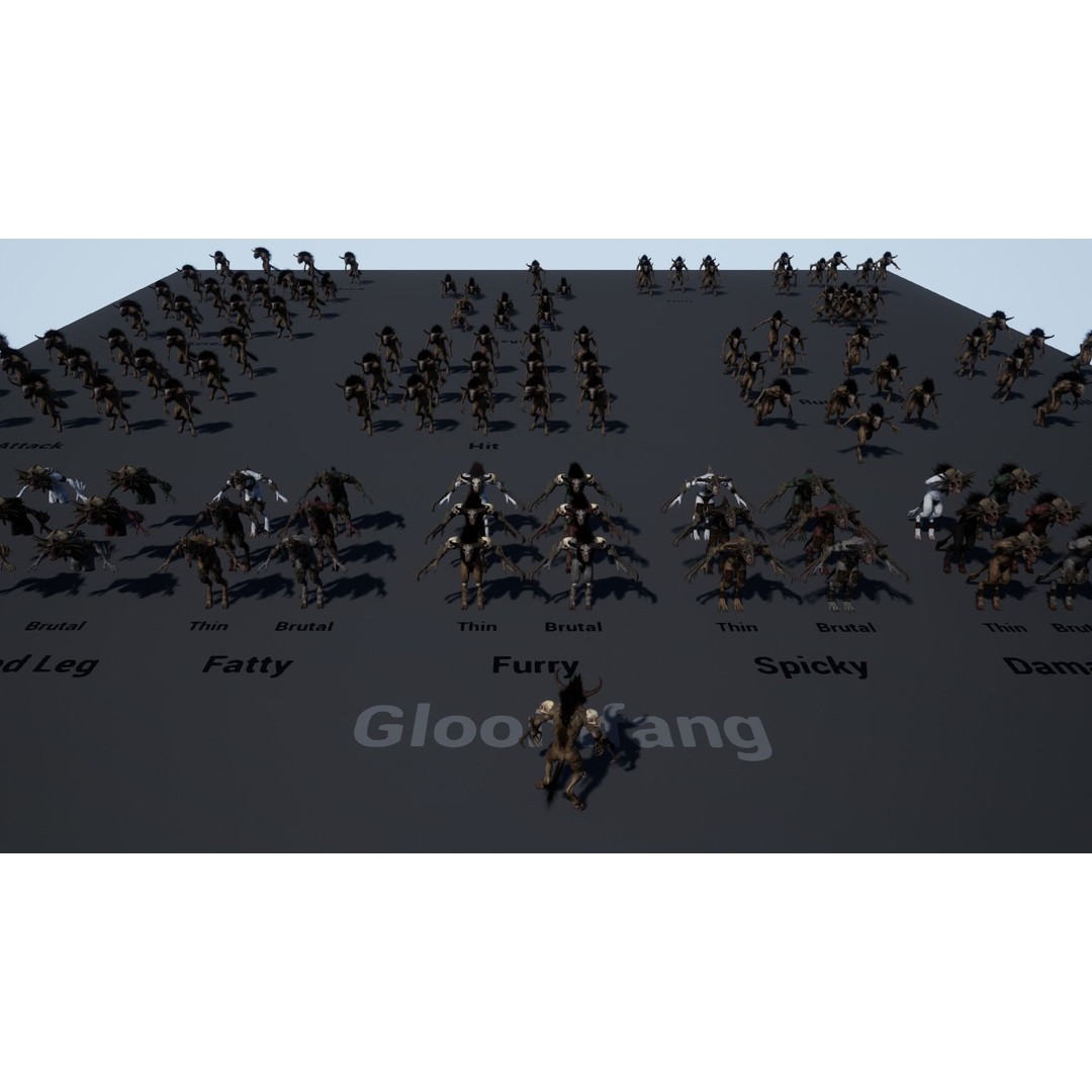 Gloomfang Beast 3D Model – Rigged Low-Poly Game Asset, FBX, PBR